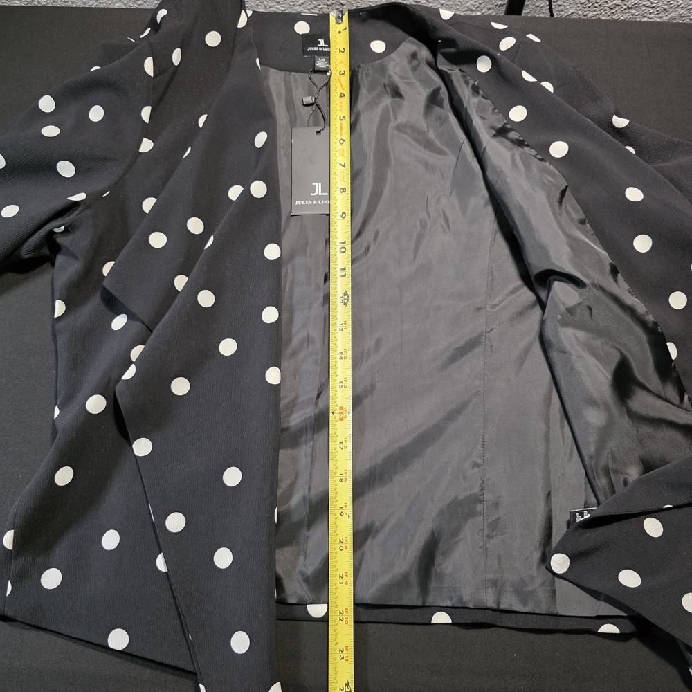 NWT, Jules & Leopold Elegant Black Blazer Polka‎ Dot, Size Large - Picture 10 of 10